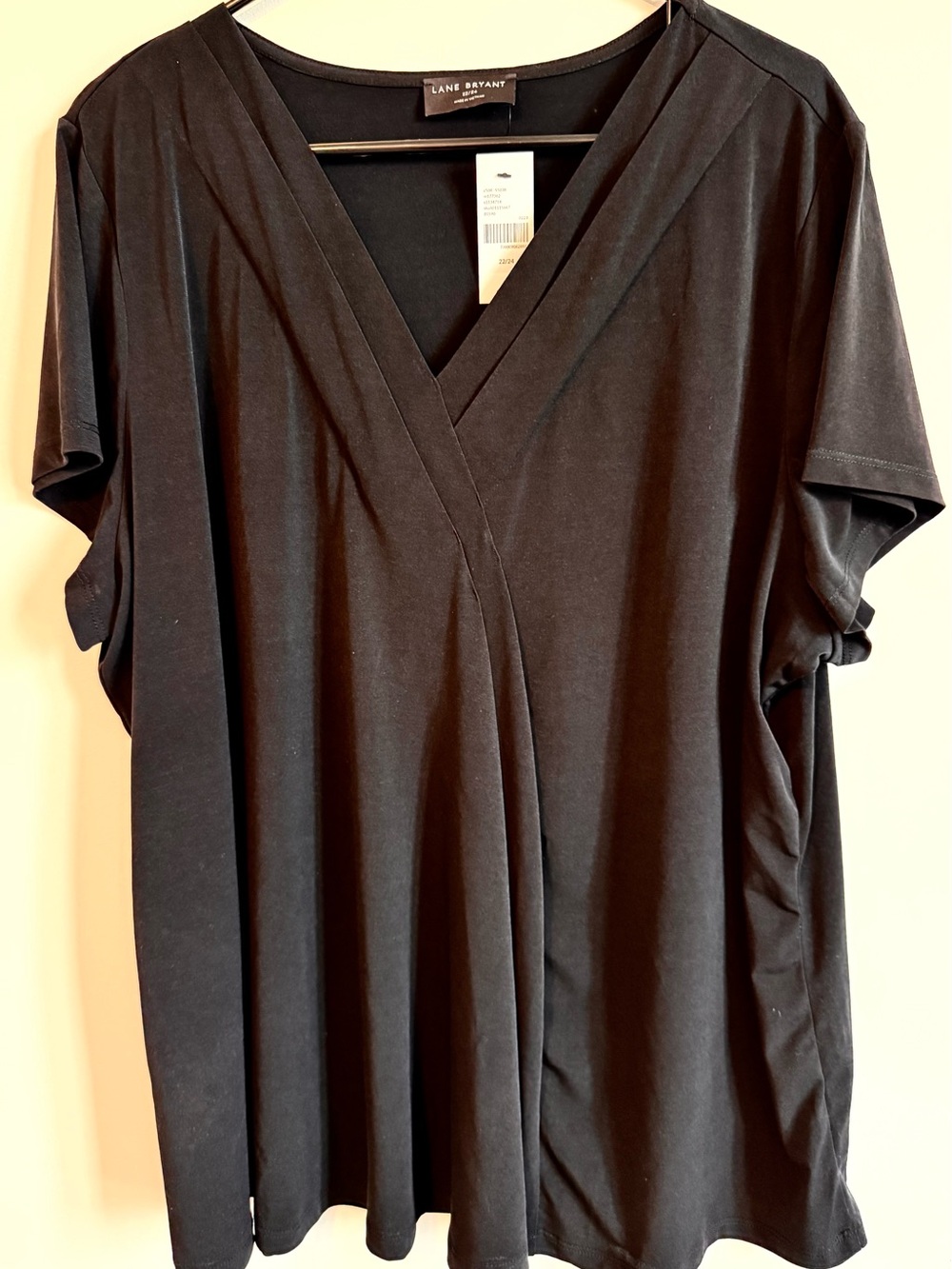 Lane Bryant Black V-Neck Business Casual Blouse - 22/24
